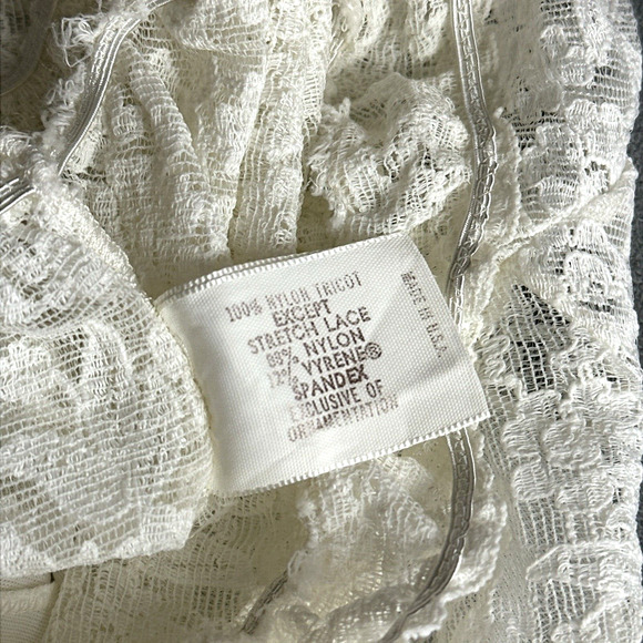 Vintage Hollywood Vassarette Full Slip 36S Sleeveless Sheer Lace Applique White - Picture 10 of 11